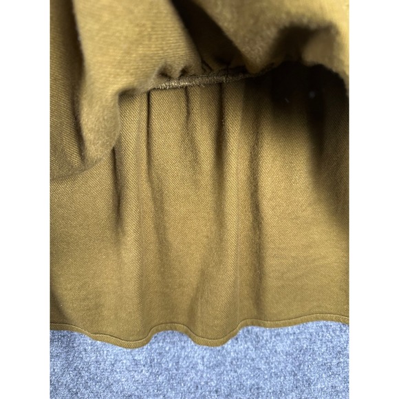 Madewell Flannel Peplum Button Back Top Brown Green Long Sleeve Cotton XL - Picture 9 of 10